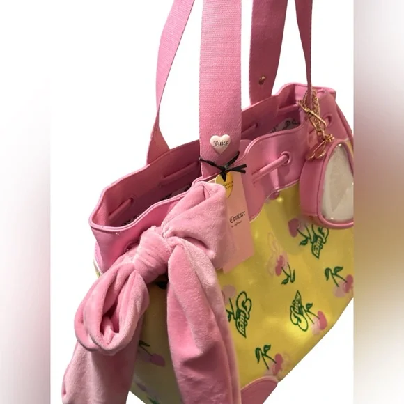 Juicy Couture Yellow Iris Multi Retro Cherry Gelato Tote Daydreamer Bag NEW NWT - Picture 7 of 15